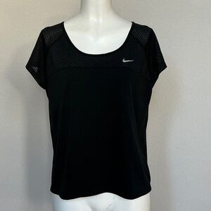 Nike Black Short Sleeve Mesh Workout Tee
